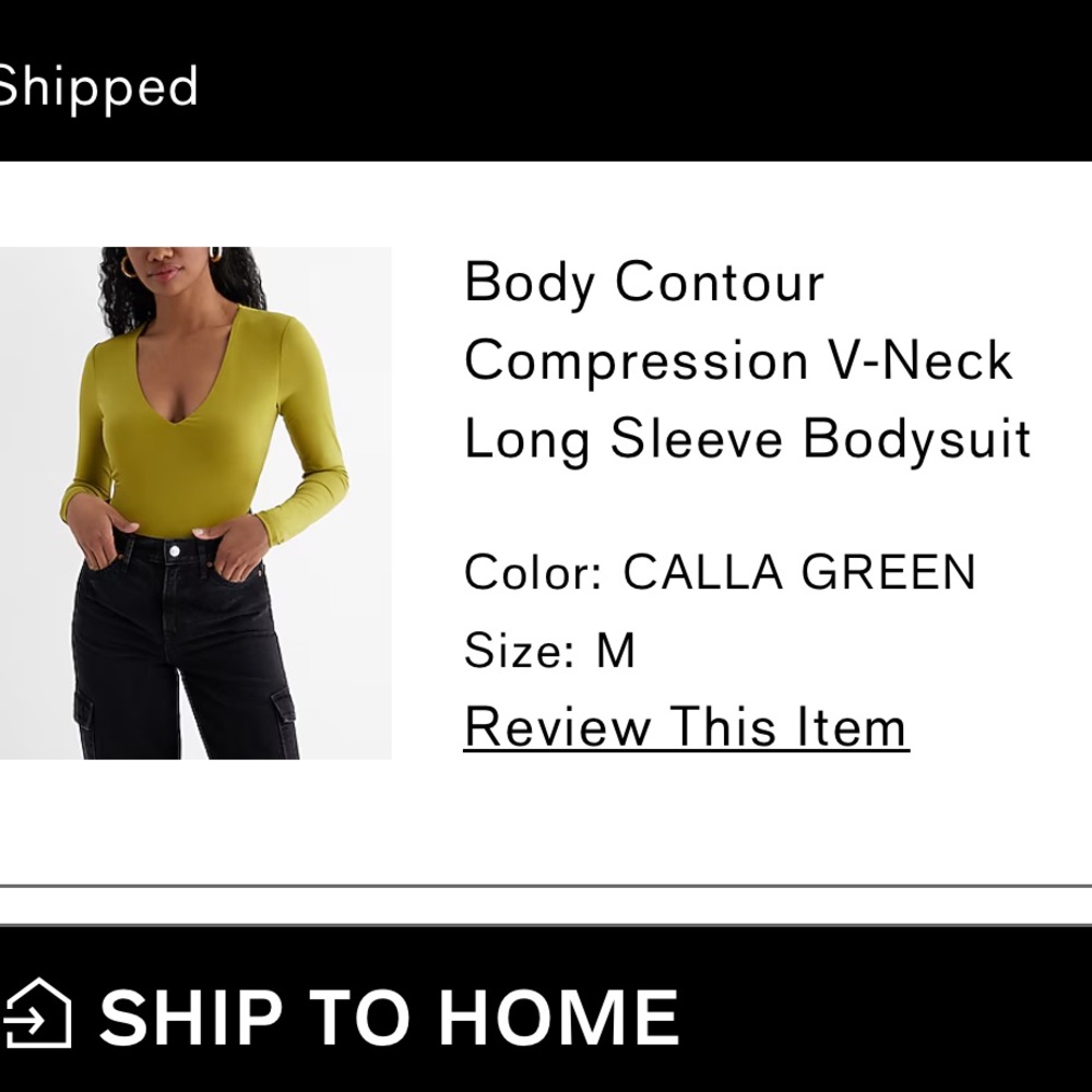 Express Green Fitted Tie Front Bodysuit